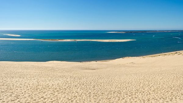 View from the Dune du Pilat over the ocean and the Banc d'Arguin