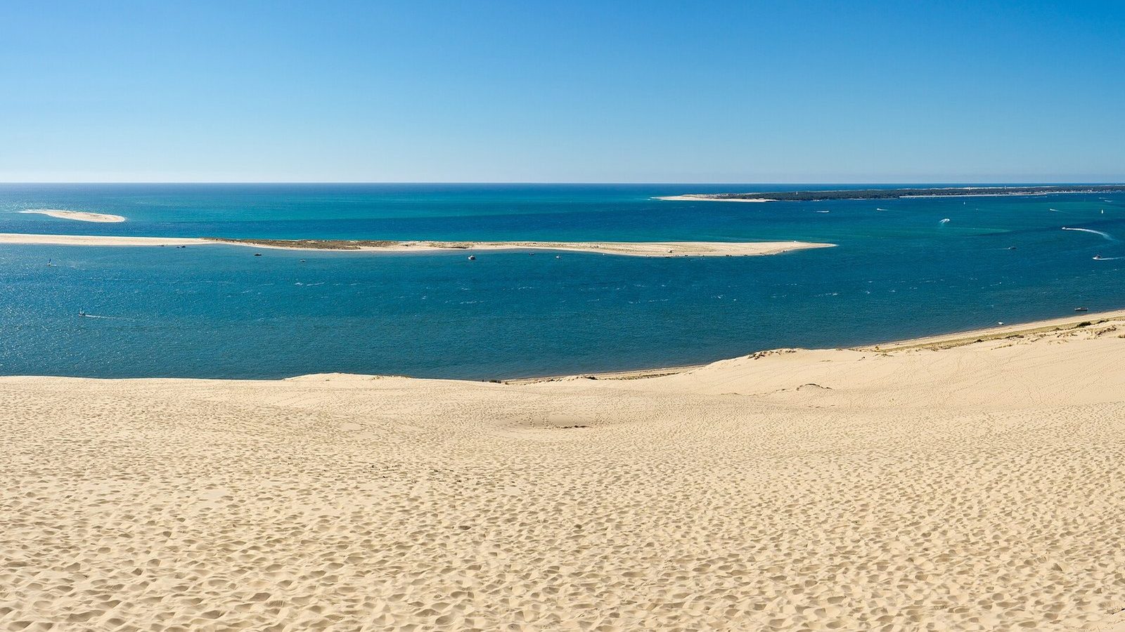 View from the Dune du Pilat over the ocean and the Banc d'Arguin
